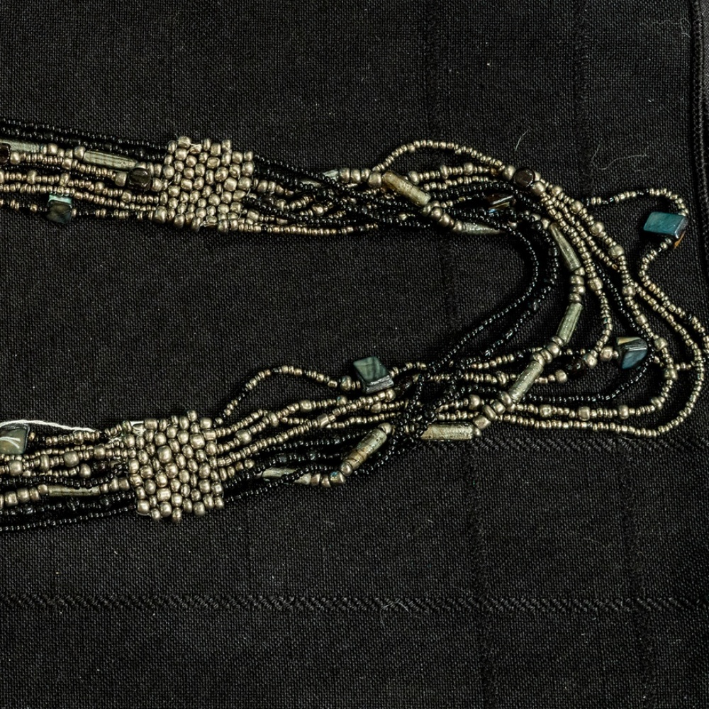 36" Matte Silver Multi Strand Handmade Necklace